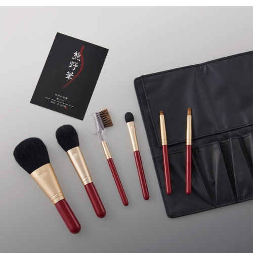 [ビューティ（コスメ）] 熊野化粧筆セット 筆の心 ブラシ専用ケース付き