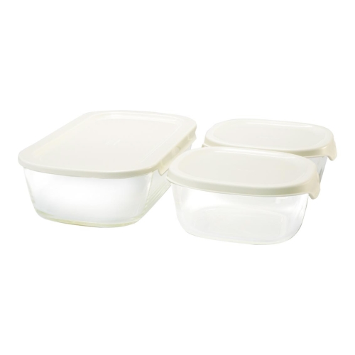 [保存容器] ハリオ スタッキング 耐熱ガラスコンテナM 3個セット