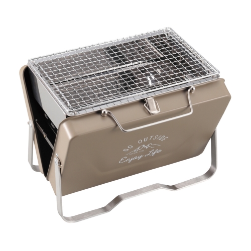 [アウトドア/レジャー] モンテ Ｖ型卓上グリル  （カーキ）