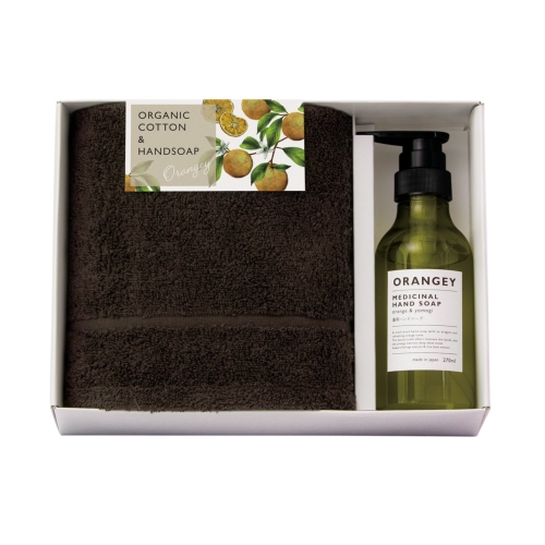 [タオルギフト] ORANGEY〈オランジ-〉  薬用ハンドソ-プとオ-ガニックタオルセット