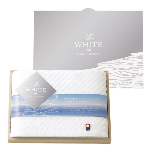 [バスタオルギフト] 今治 ザ ホワイト 木箱入りタオル