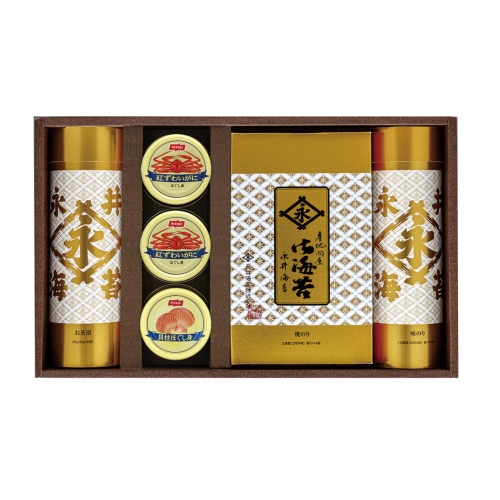 [食品ギフト] 永井海苔  海苔・お茶漬・かに缶・貝柱ほぐし身詰合せ