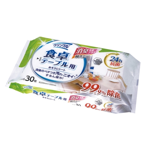 [粗品（クリーナー）] クリンクル 24h抗菌ノンアルコール 食卓テーブル用おそうじシート30枚