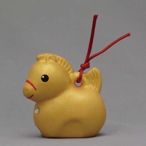 [干支/縁起] 吉兆干支土鈴（ゴールド）クリスタル付