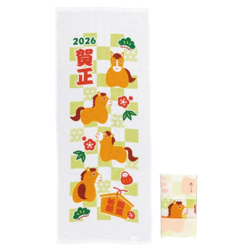 [干支/縁起] 干支タオル 午