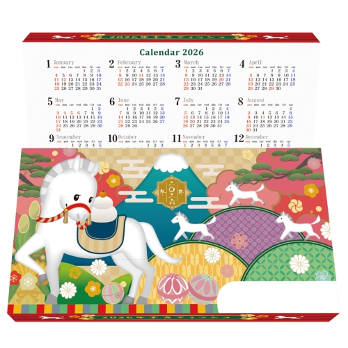 [干支/縁起] 干支ボックスティッシュ40W（午）