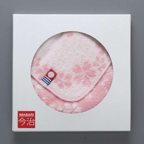 今治ミニハンカチ（桜）箱入れ