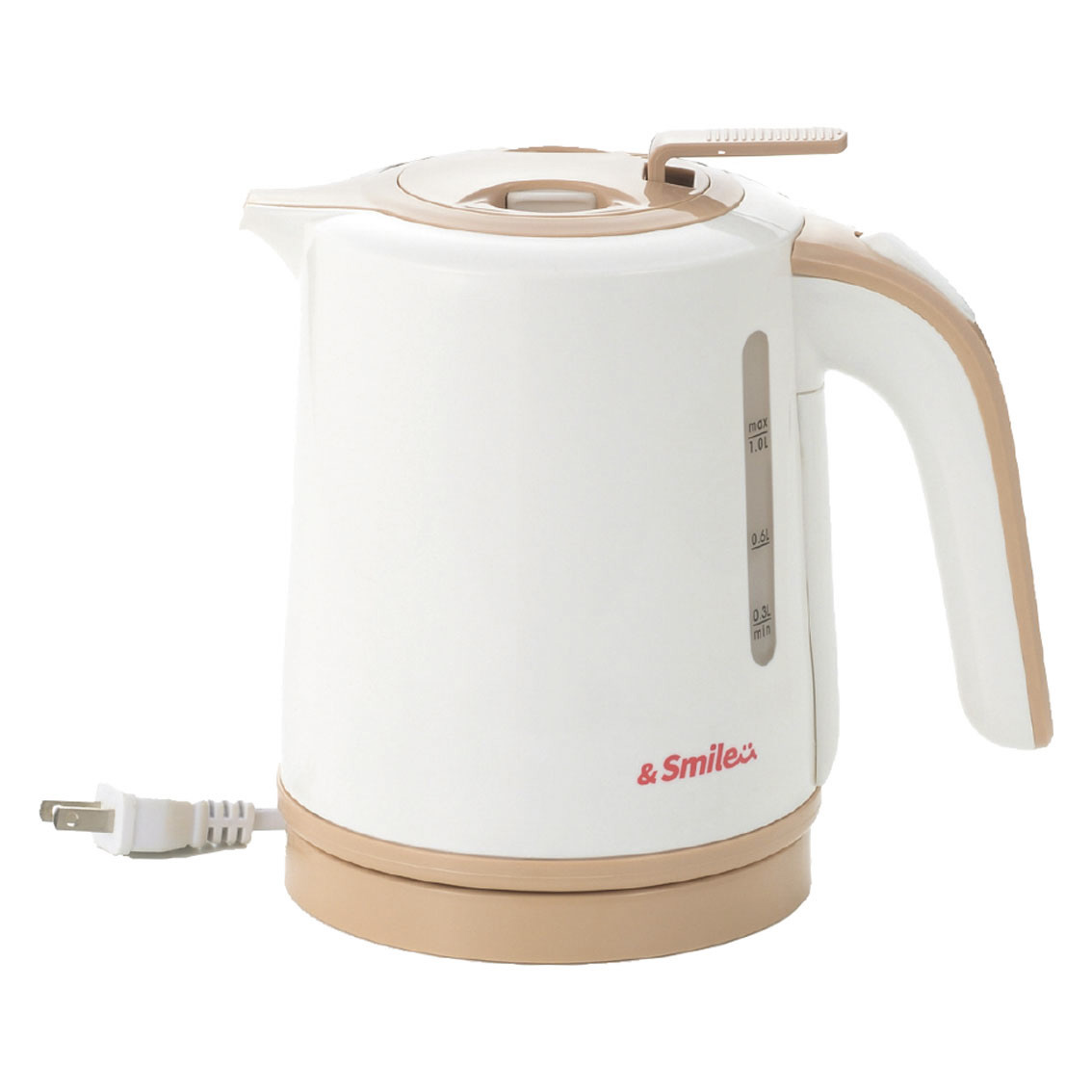 &smile  倒れてもこぼれにくい電気ケトル1.0L
