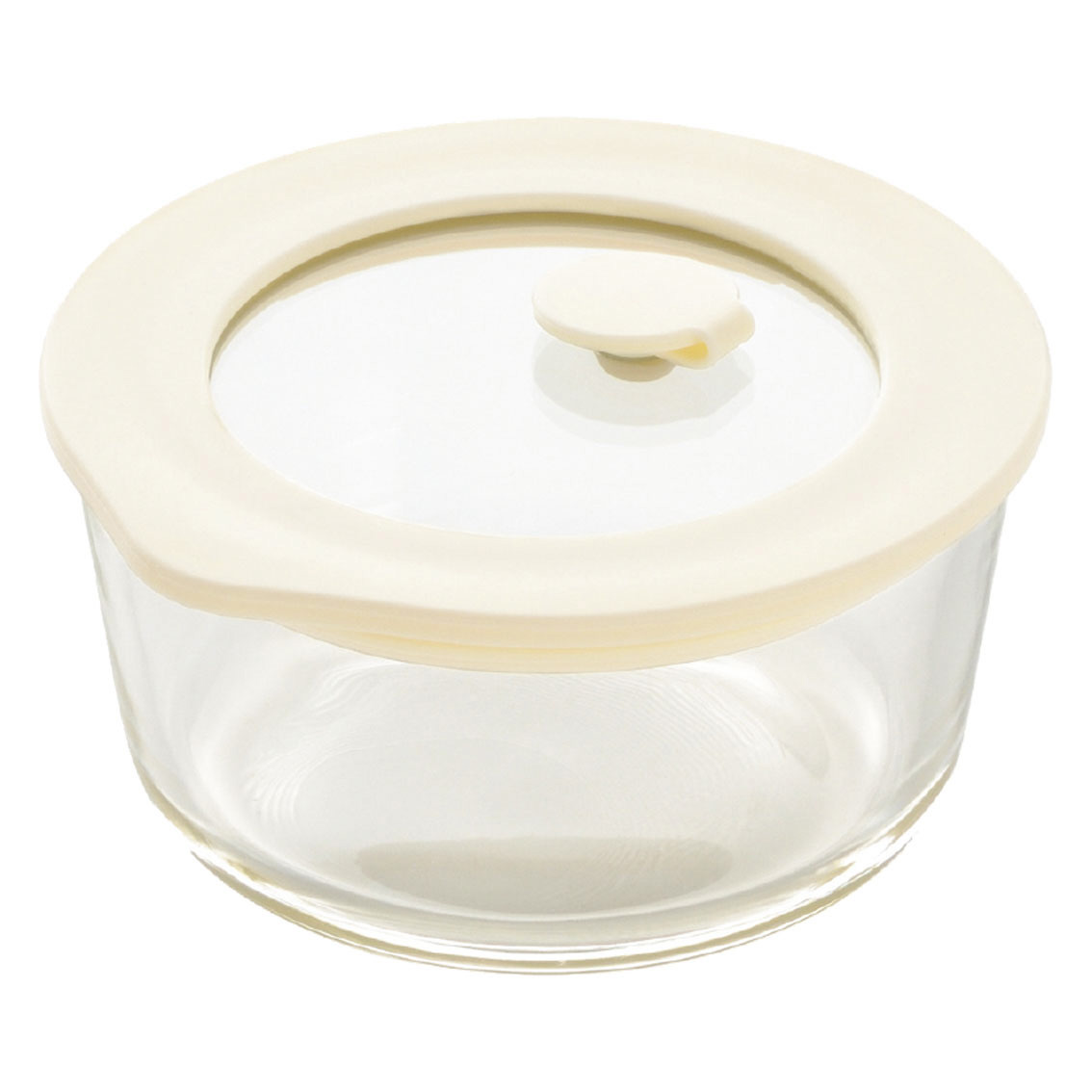 電子レンジ対応NEWグラスコンテナ（クリーム）270ml