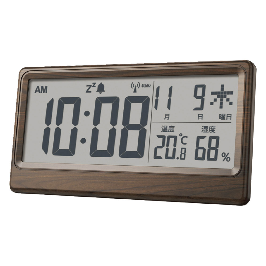 ワイドディスプレイ電波クロック
