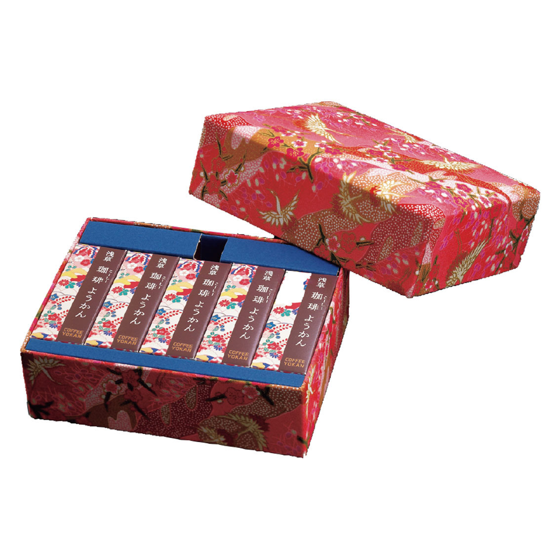 東京  昭和四年創業「浅草むぎとろ」珈琲ようかん文庫箱ピンク