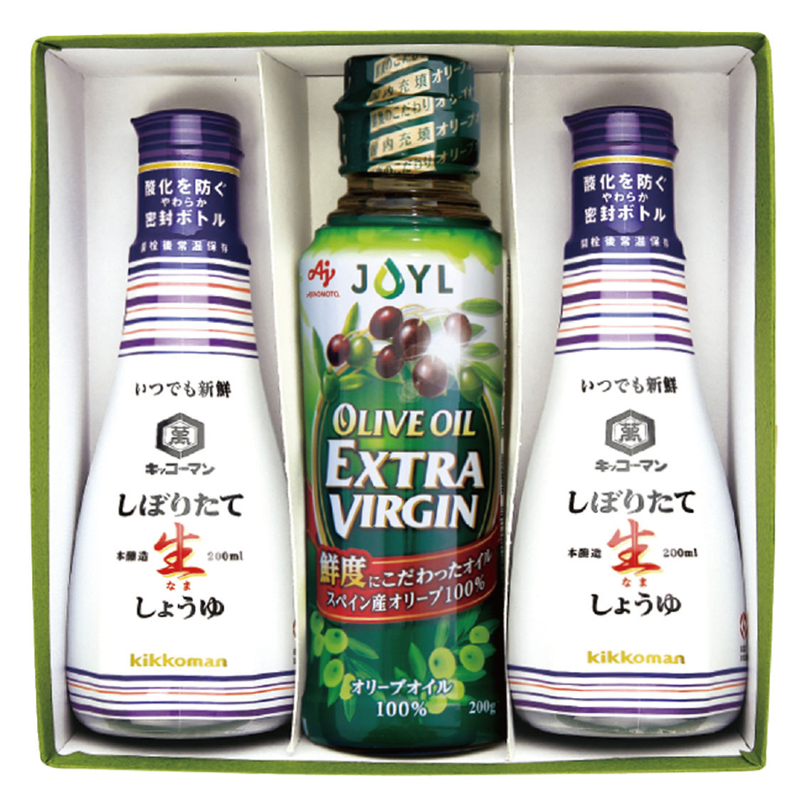 味の素エクストラバージンオリーブオイル&キコーマンしぼりたて生しょうゆセット
