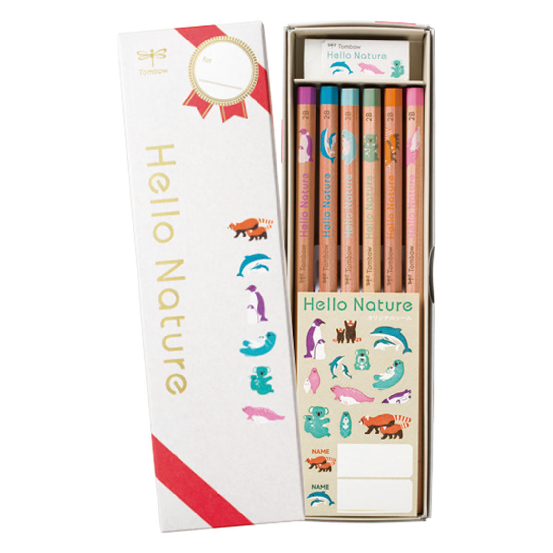 [お子様文具] トンボ ハローネイチャー ギフト用えんぴつセット