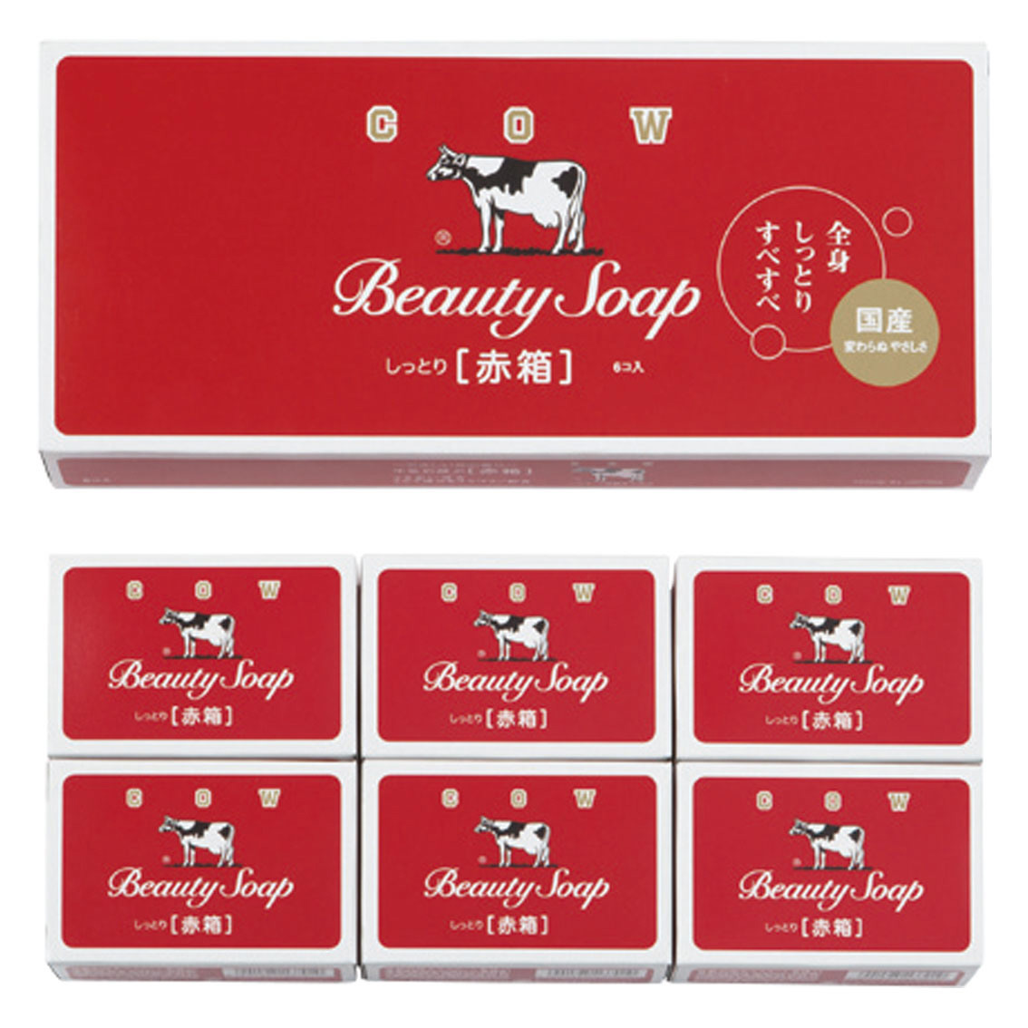 [石鹸ギフト] 牛乳石鹸 カウブランド 赤箱6コ入