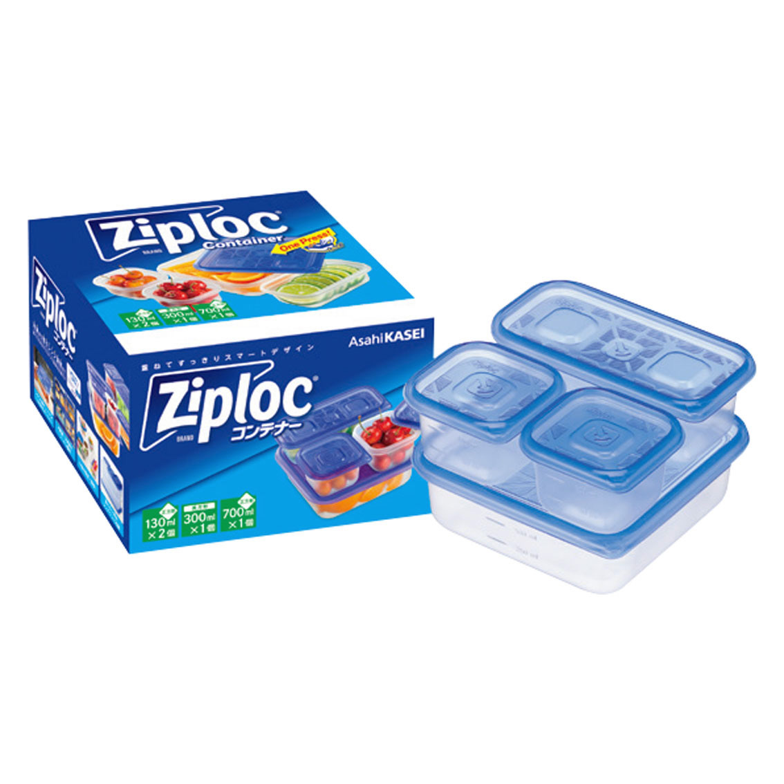 [粗品（保存容器）] 旭化成 ジップロック コンテナーアソート4個セット