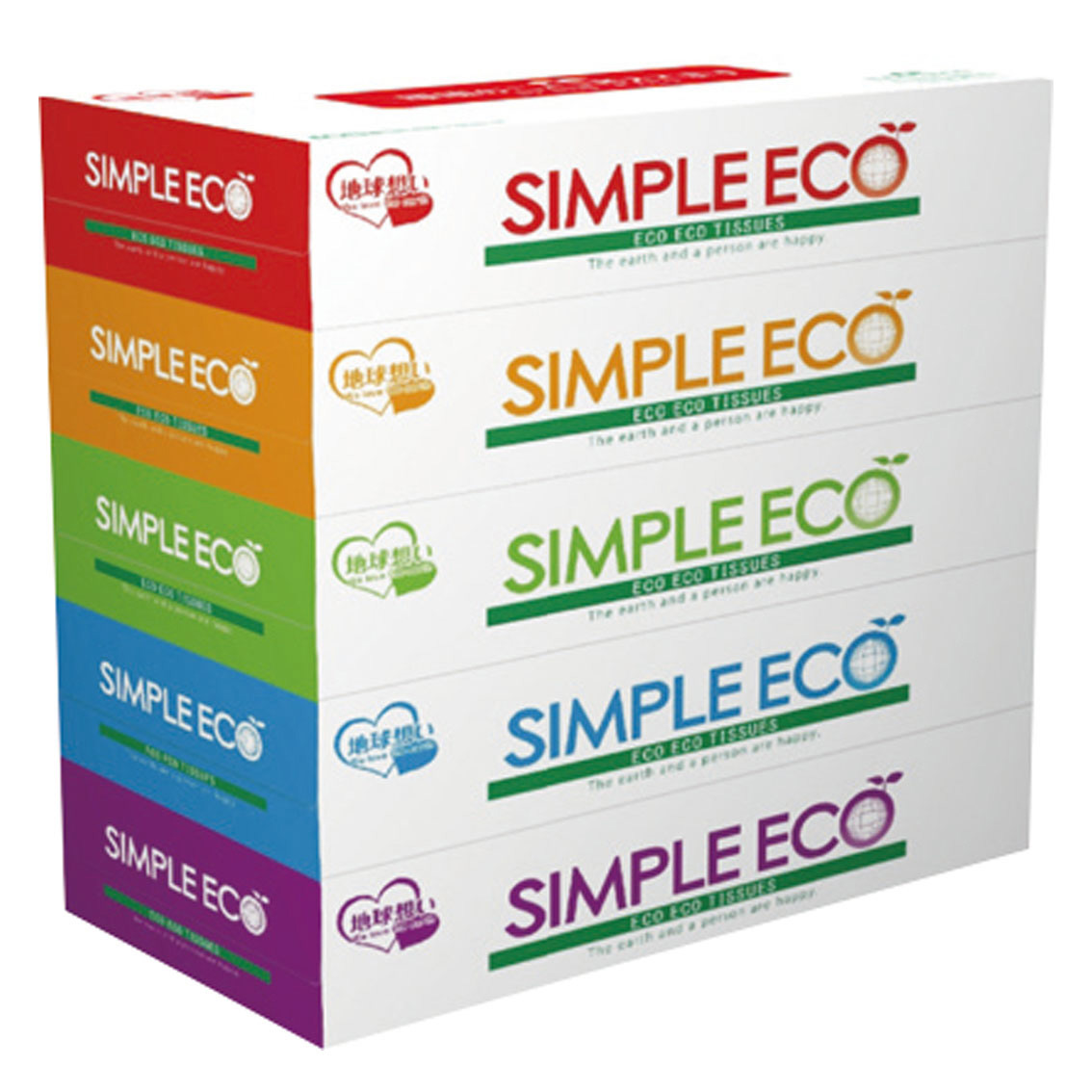 シンプルエコBOXティッシュ 100W 5P