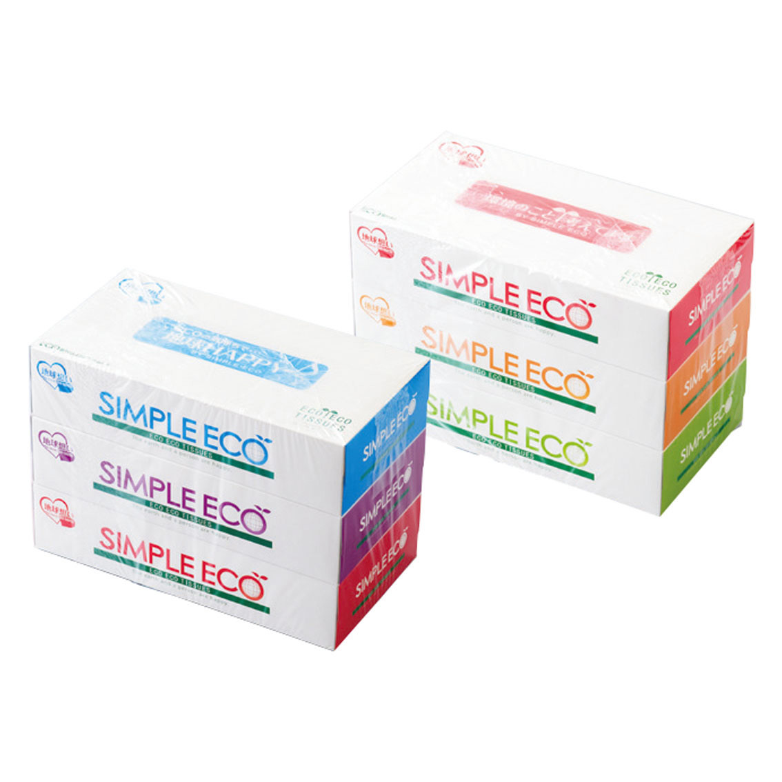 シンプルエコBOXティッシュ100W  3P
