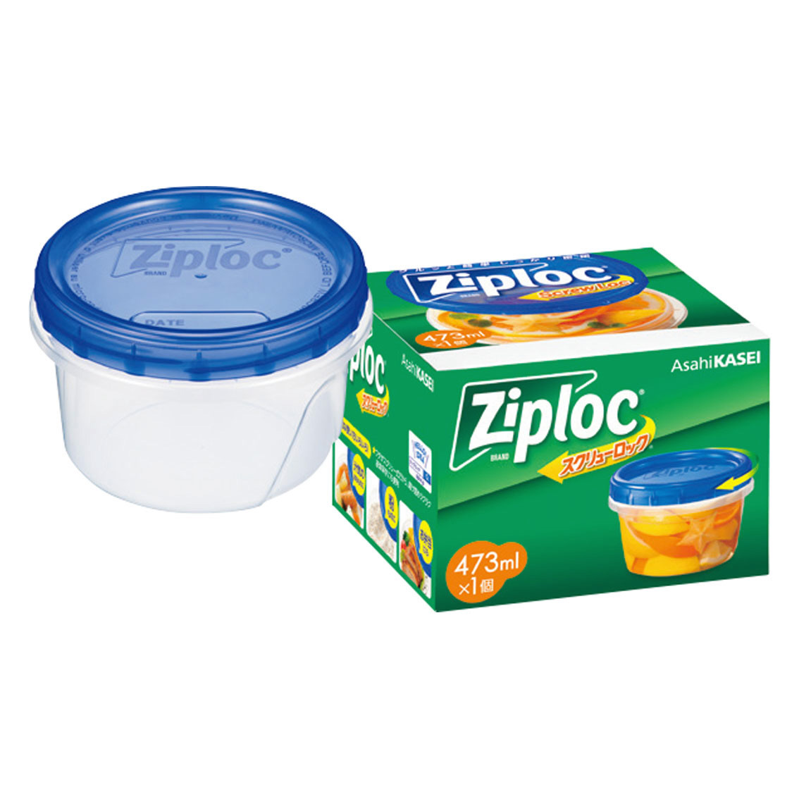 [粗品（保存容器）] 旭化成 ジップロック スクリューロック 473ml1個入