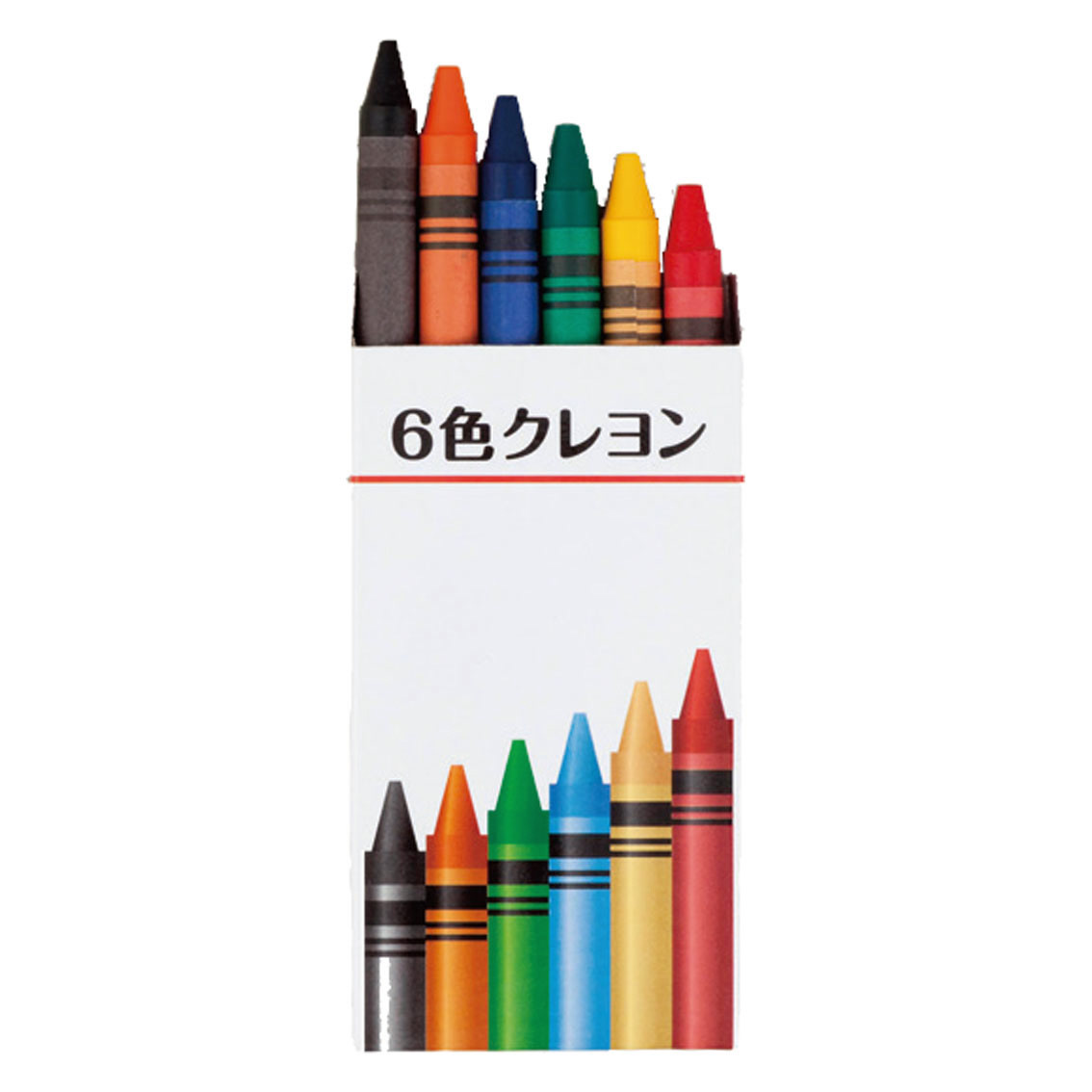 [お子様文具] 6色クレヨン