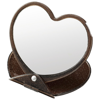 [鏡] ラメ入りスライドミラー（ハート）