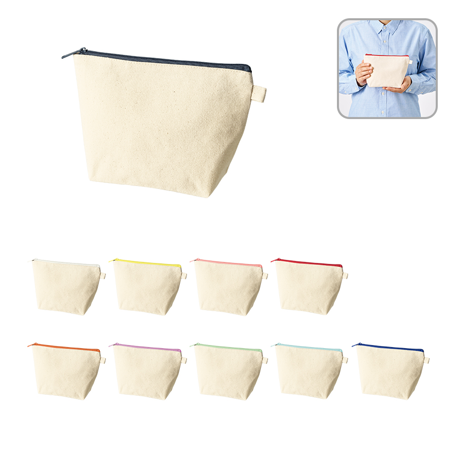 カラーファスナーキャンバスデイリーポーチ
