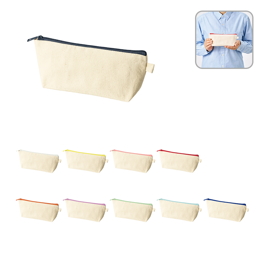 カラーファスナーキャンバスロングポーチ