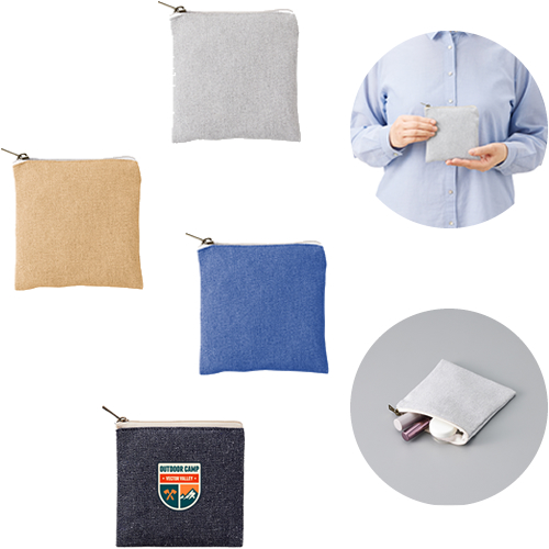 ＜アウトレット売切廃盤＞ シャンブリックキャンバスフラットポーチ（SS）