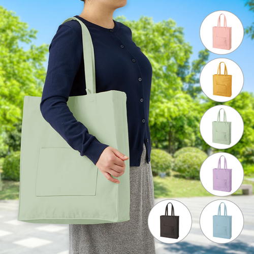 キャンバススクエアトート外ポケット付