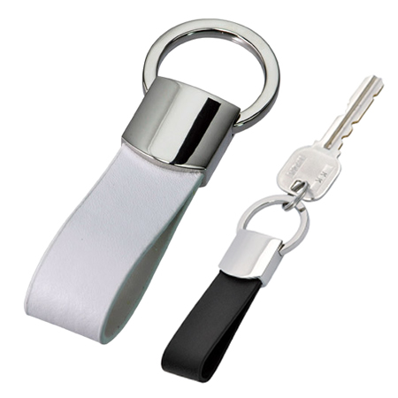 [キーホルダー] レザー＆メタルキーリング