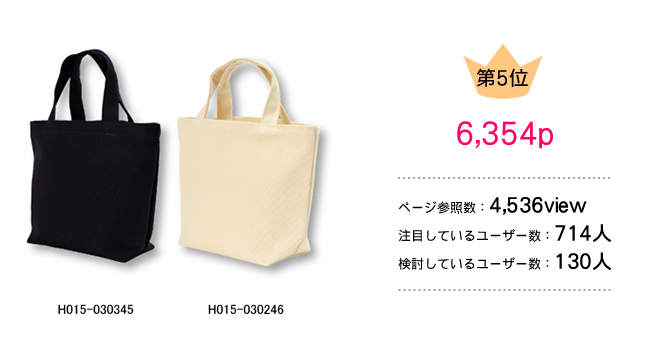 キャンバストート(横型/中) ナチュラル