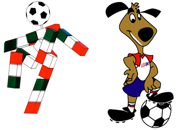 1990年 イタリア マスコット:Ciao、1994年 アメリカ マスコット:Striker, the World Cup pup