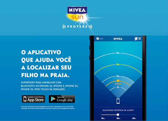 こちらは、アプリダウンロード公式サイト<Nivea Sun Protege>のキャプチャ。