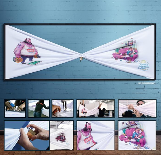 鍵メーカー(ブラコイン)の屋外広告。堅牢なカギは「怒ったお父さんから身を守れる」と表現してますが、お父さんの立場は完全に無視されております。。。<ブラジル>