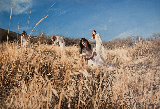 Untitled; Garden of the Gods, oil on paper mounted on wood, 12x18in, 2011