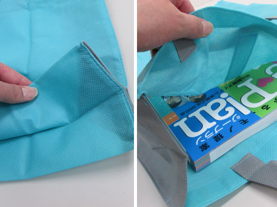 ノベルティ:たためるツインカラートート(タテ) A/ブルー