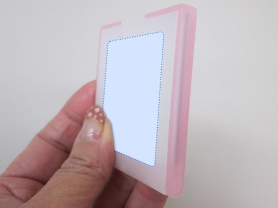 ノベルティ:UVエチケットミラー ファジーピンク