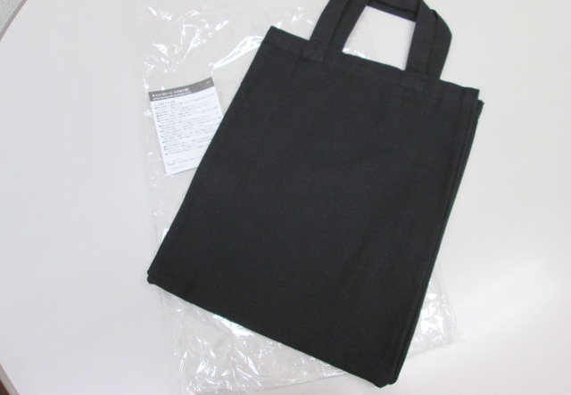 ノベルティ：キャンバストート（マチあり／縦） 黒