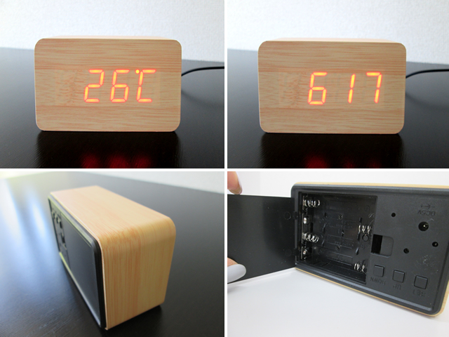 ノベルティ:ウッド調LEDクロック