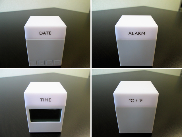ノベルティ:キューブ型4ファンクションクロック