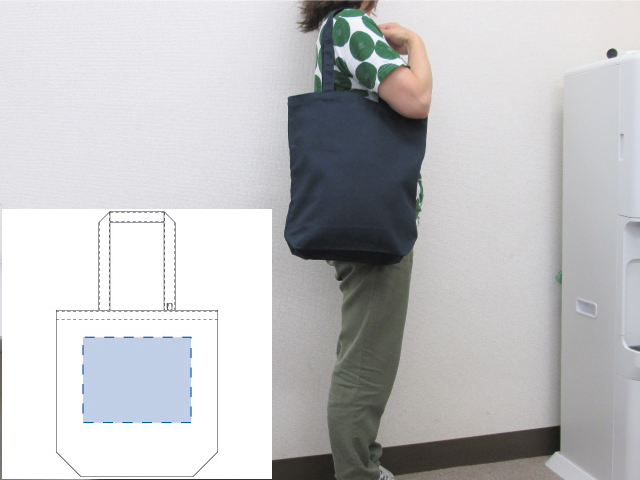 ノベルティ：キャンバストート（M） インナーポケット付 ミッドナイトブルー