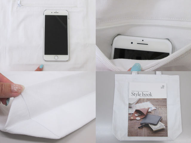 ノベルティ:キャンバスエコバッグ(大) 白