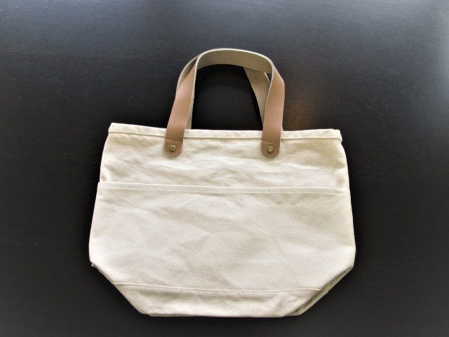 厚手キャンバスレザーハンドルトート(S) ナチュラル