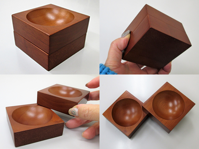 ノベルティ:ラバーウッド2段デスクトレイ ダークウッド