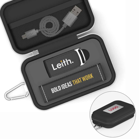 <名入れ3ヶ所 印刷0円> レザーSギフトセット/USBメモリ&モバイルバッテリー