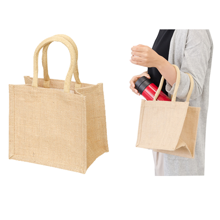 麻製マチありバッグ/小